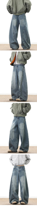 Men's Wide Leg Denim Jeans for Casual Streetwear