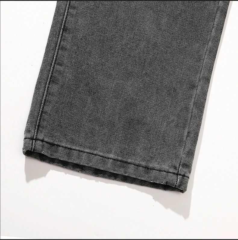 Loose Polyester Men's Jeans for Casual Spring and Autumn