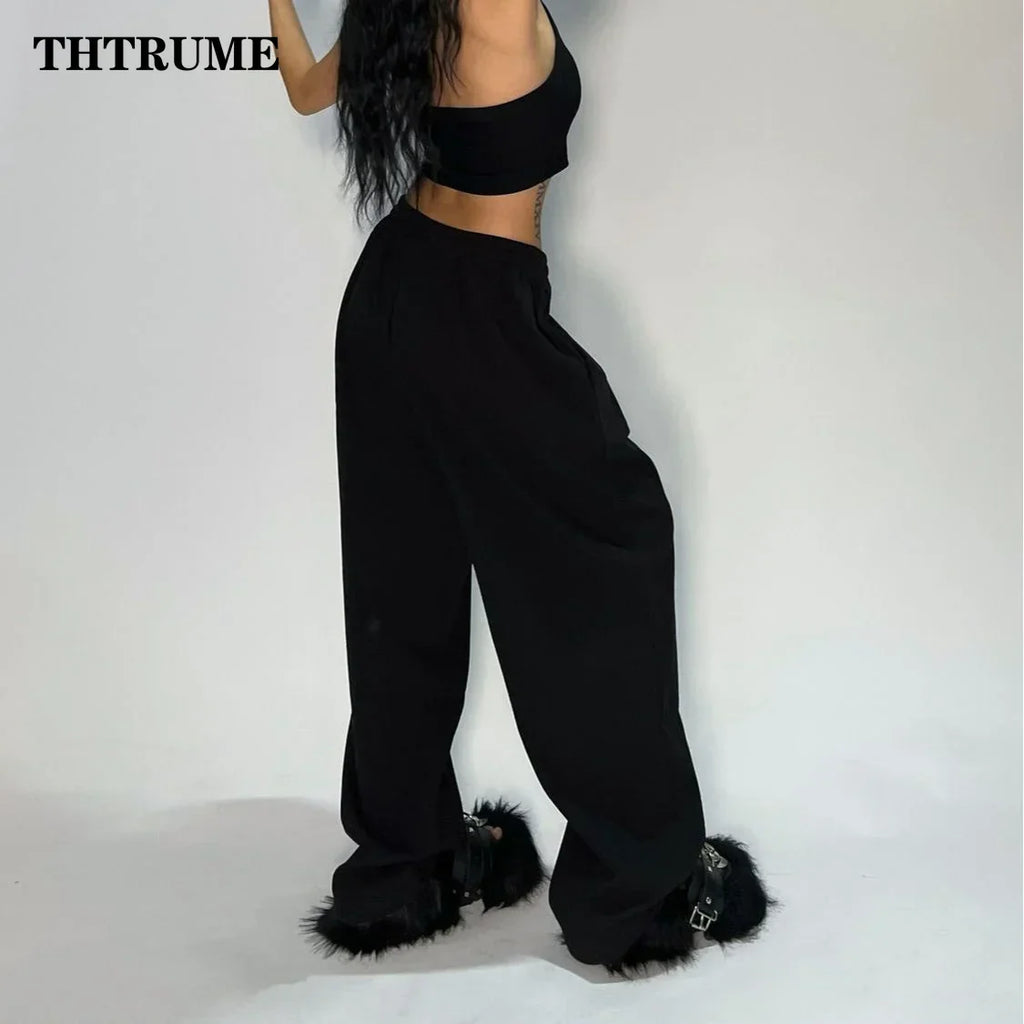 Wide Leg Drawstring Pants for Women - Summer Chic Trousers