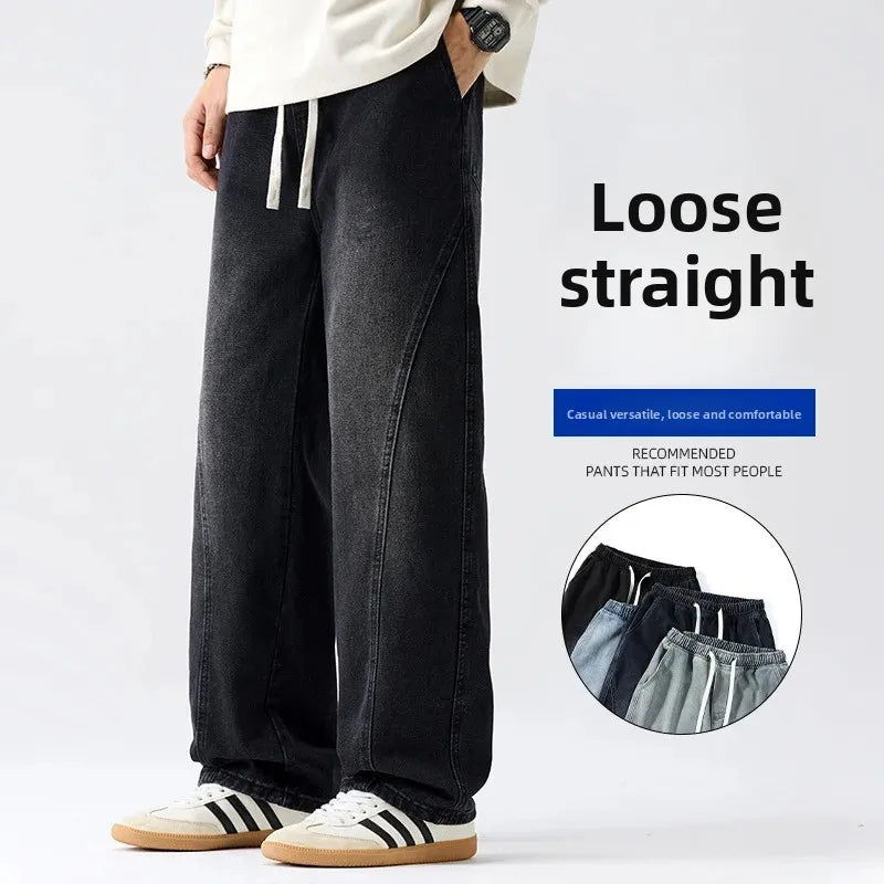 Men's Casual Loose Straight Jeans - 100% Cotton