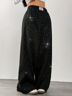Casual Women's Floor Length Knit Pants in Polyester