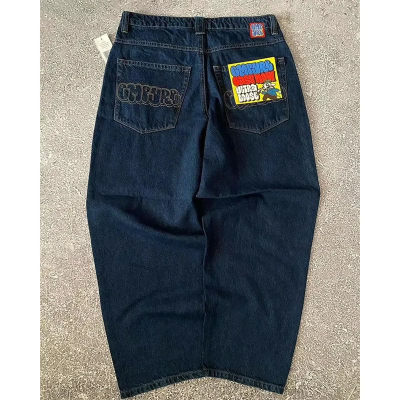 Cargo Pants for Women - Embroidered Baggy Jeans