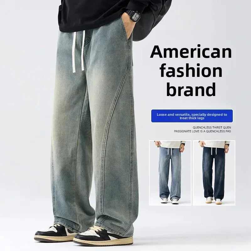 Men's Casual Loose Straight Jeans - 100% Cotton