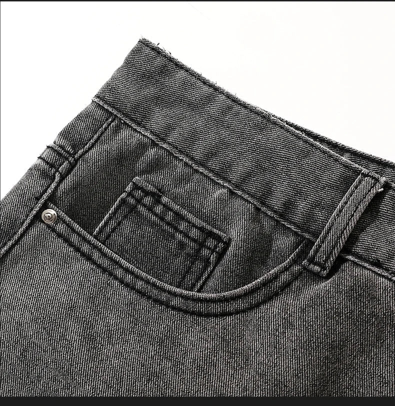Loose Polyester Men's Jeans for Casual Spring and Autumn