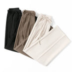 Chic High Waisted Lace Up Straight Leg Pants for Women