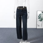 Blue High Waist Wide Leg Jeans for Women