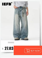 IEFB Wide Leg Baggy Men's Denim Pants - Summer Style
