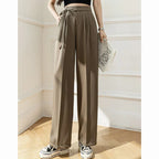 Chic High Waisted Lace Up Straight Leg Pants for Women