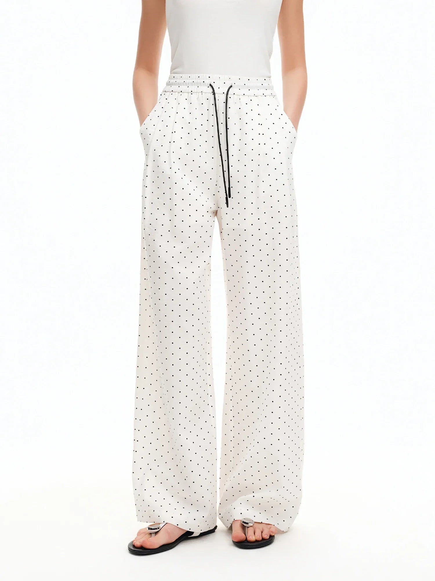 DUSHU Women’s High Waist Wide Leg Pants for Summer