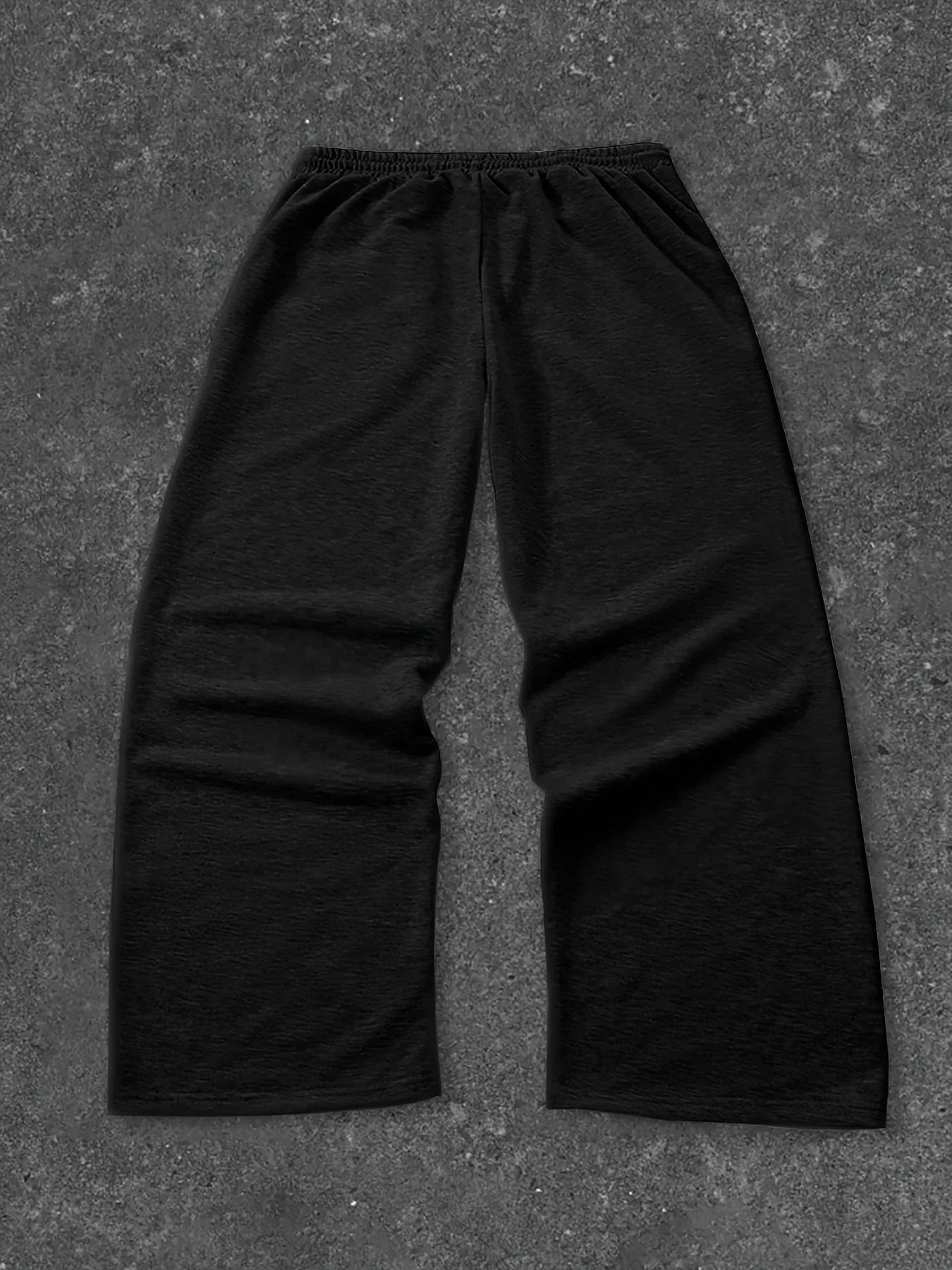 Men's Black Gothic Jogging Pants for Autumn and Winter