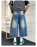 Men's Vintage High Waist Wide Leg Denim Jeans for Casual Wear