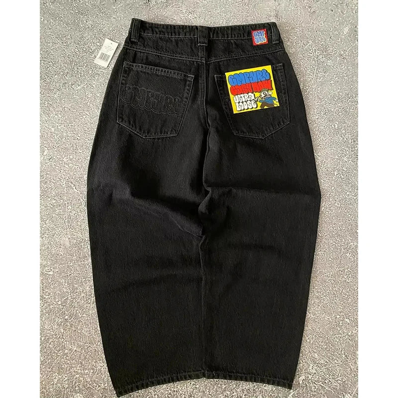 Cargo Pants for Women - Embroidered Baggy Jeans