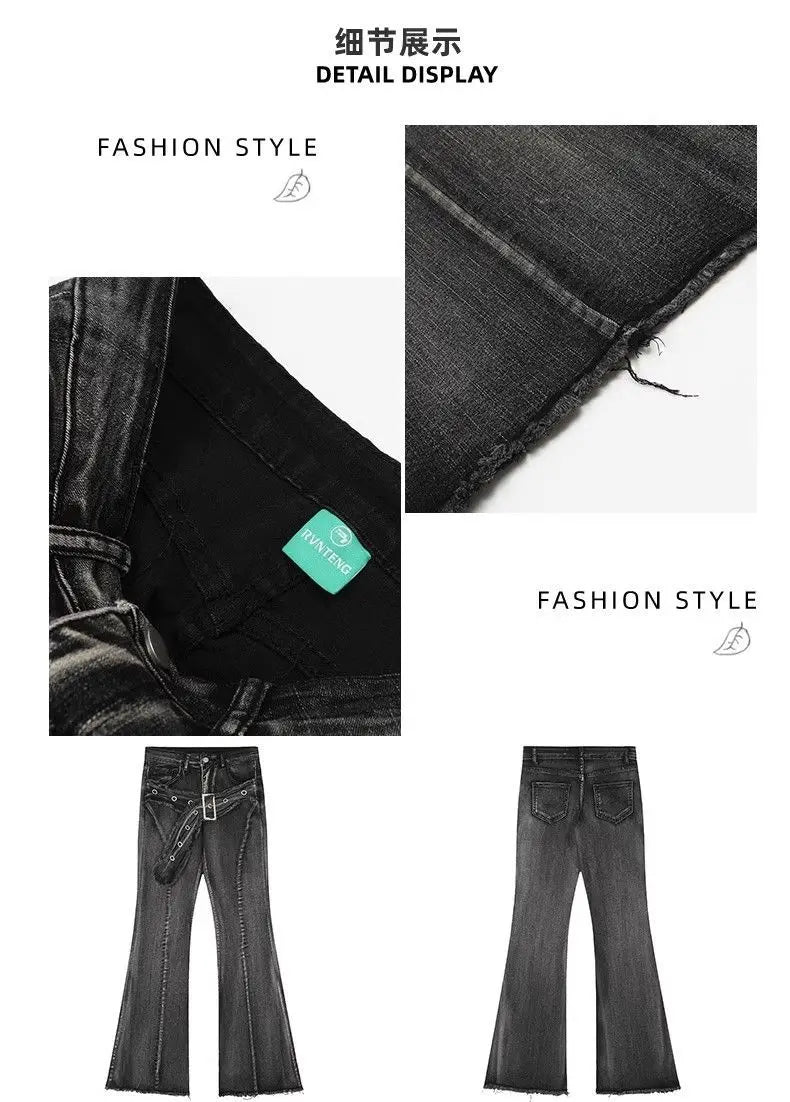 High Waist Vintage Slim Micro-flare Jeans for Women