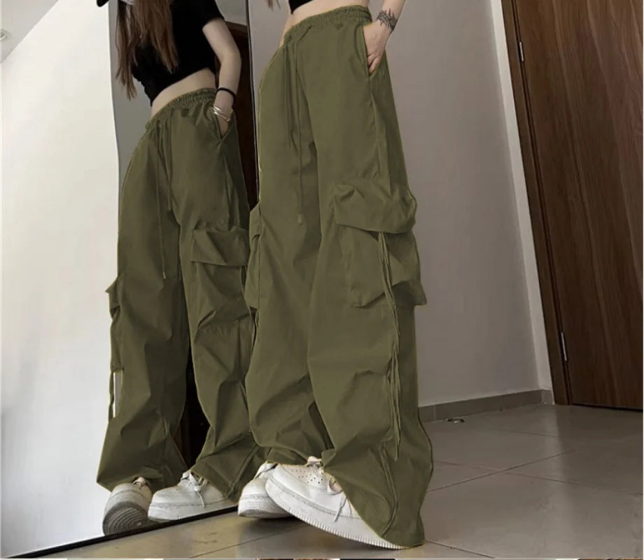 Vintage Loose Wide Leg Cargo Pants for Women