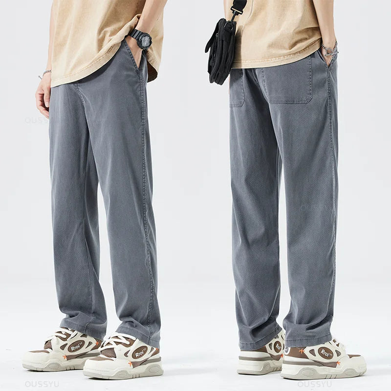 Men's Summer Loose Lyocell Jeans with Drawstring Waist