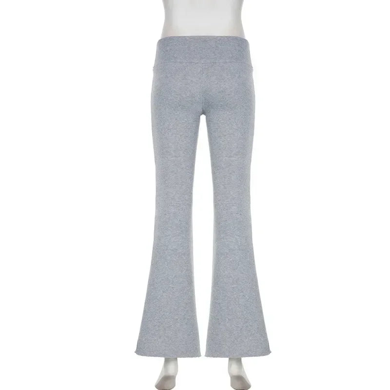 Flare Bootcut Pants for Women - Slim Low-Waisted Design