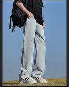 Loose Polyester Men's Jeans for Casual Spring and Autumn