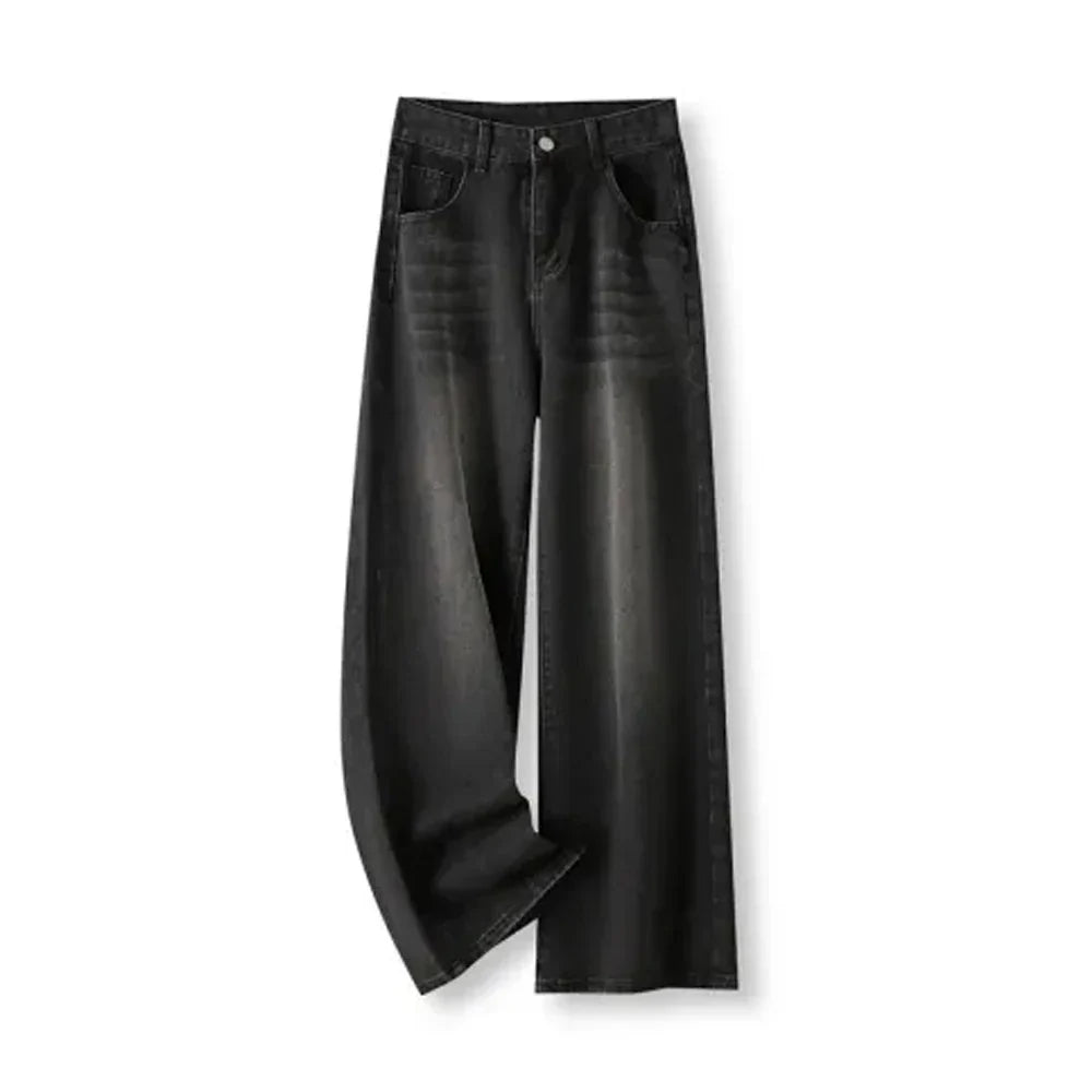 Y2K High Waist Baggy Women's Jeans in Black Gray