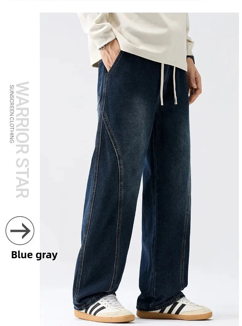 Men's Casual Loose Straight Jeans - 100% Cotton