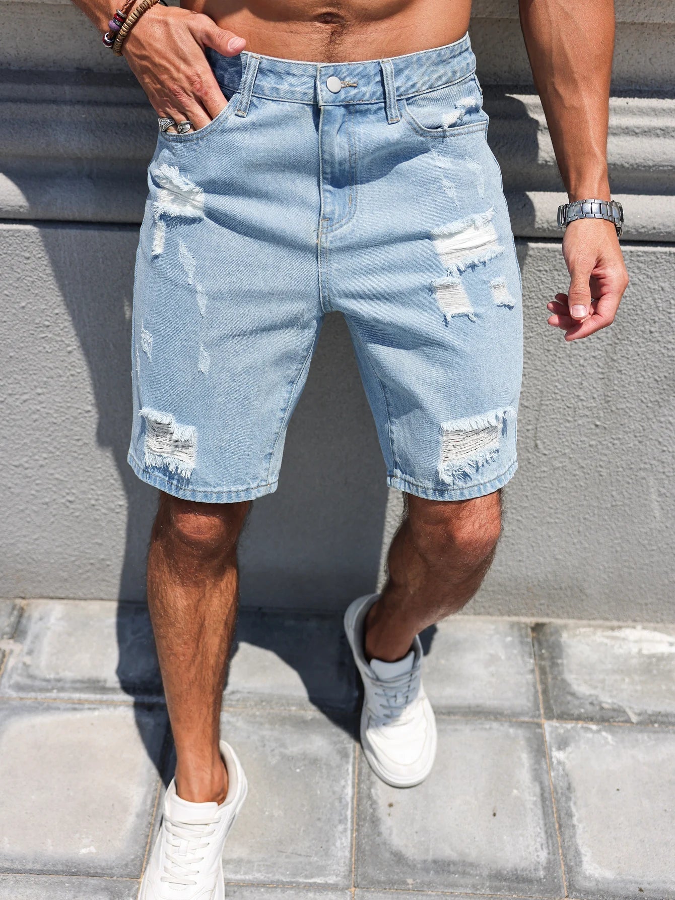 Water Buffalo Denim Casual Shorts for Men - Summer Style