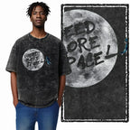 Printed Cotton Acid Washed Astronaut T-Shirt for Men