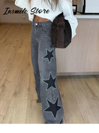 Blue High Waist Wide Leg Jeans for Women