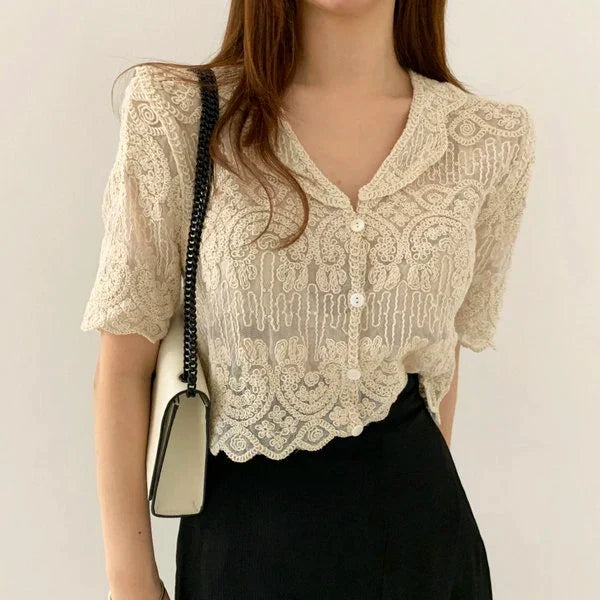Bohemian Sheer Lace Blouse Cardigan for Women