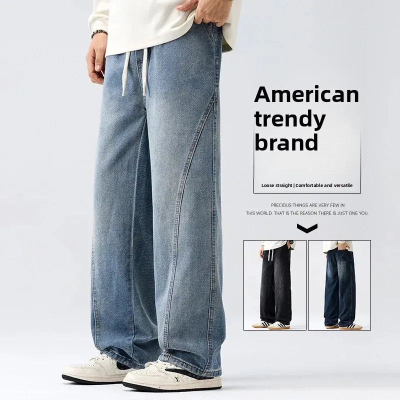 Men's Casual Loose Straight Jeans - 100% Cotton