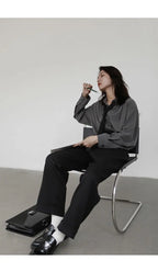 Korean Oversized Blouse with Detachable Tie for Women