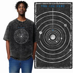 Printed Cotton Acid Washed Astronaut T-Shirt for Men