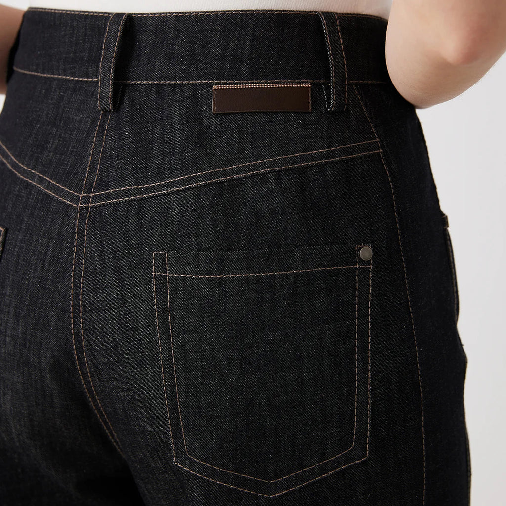 Women's High-Waisted Wide-Leg Denim Pants for Summer