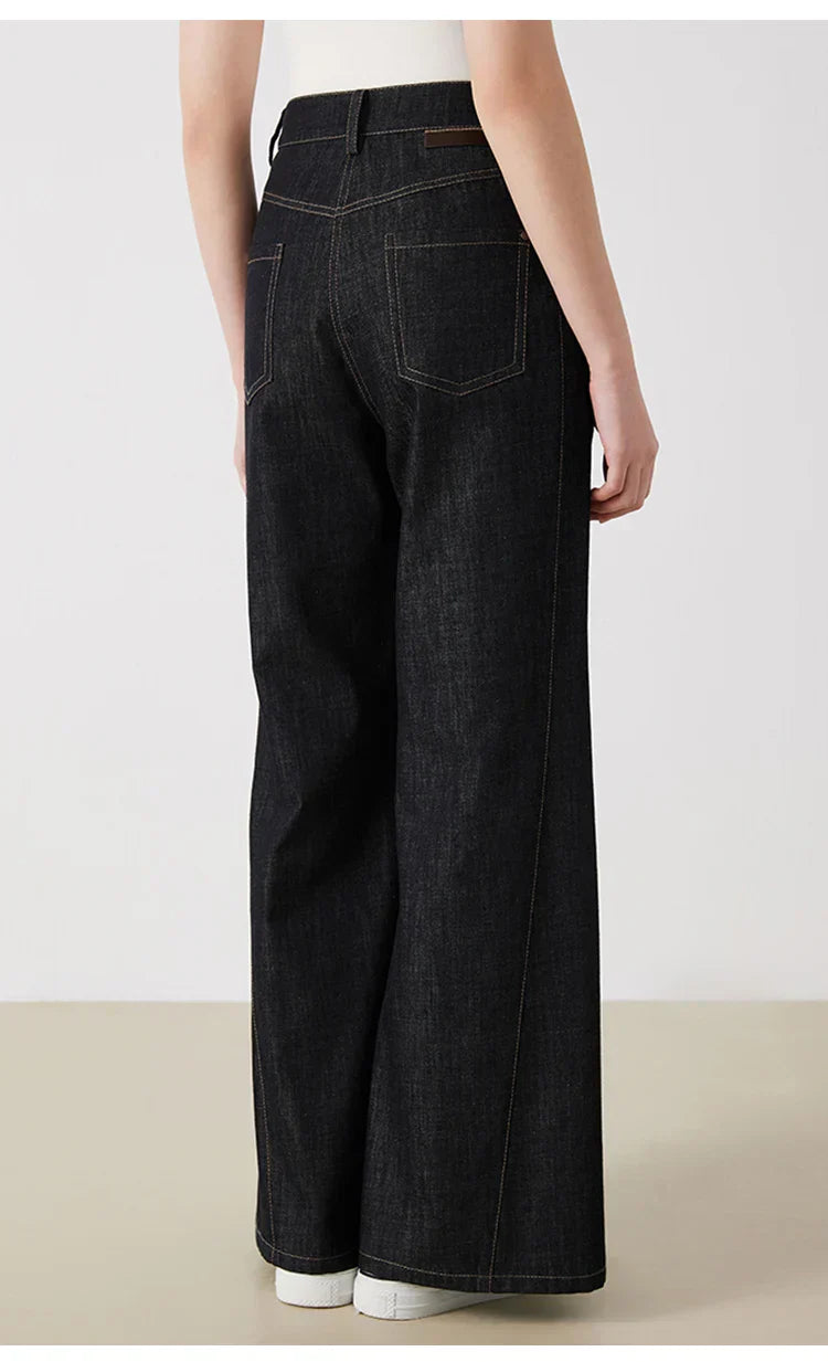 Women's High-Waisted Wide-Leg Denim Pants for Summer