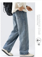 Men's Casual Loose Straight Jeans - 100% Cotton