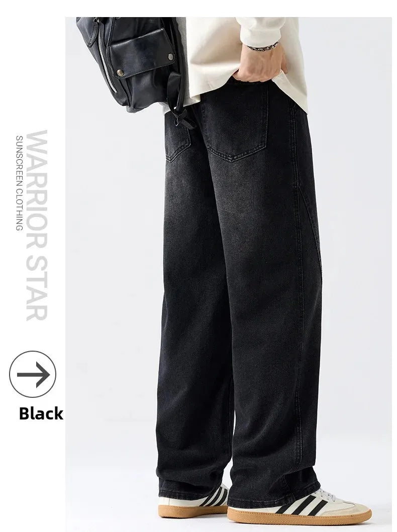 Men's Casual Loose Straight Jeans - 100% Cotton