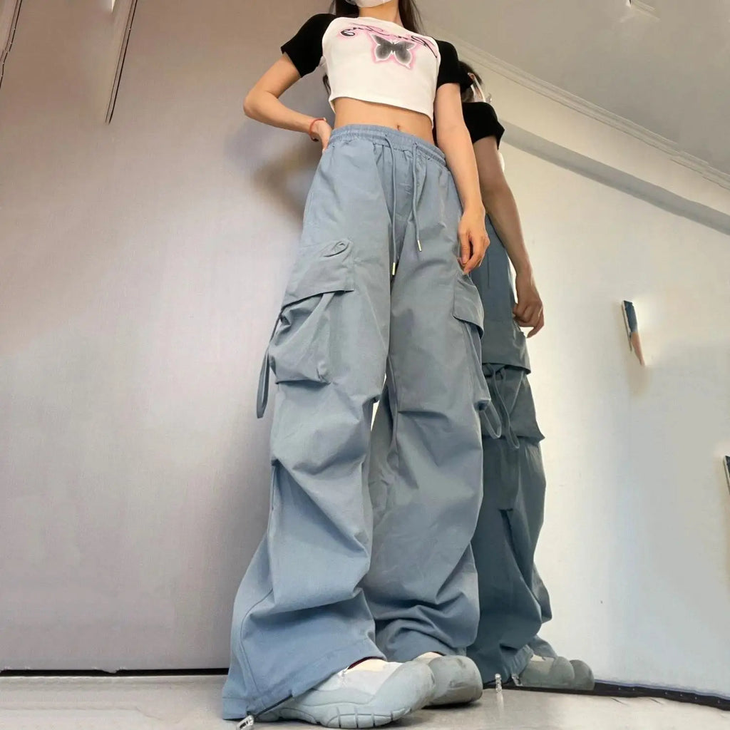 Vintage Loose Wide Leg Cargo Pants for Women
