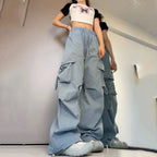Vintage Loose Wide Leg Cargo Pants for Women