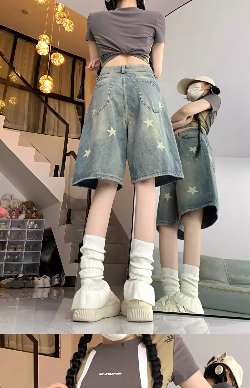 Floral Print Wide Leg Women's Jeans - Casual Comfort Denim