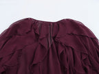 Elegant Women's V-neck Chiffon Blouse with Ruffles