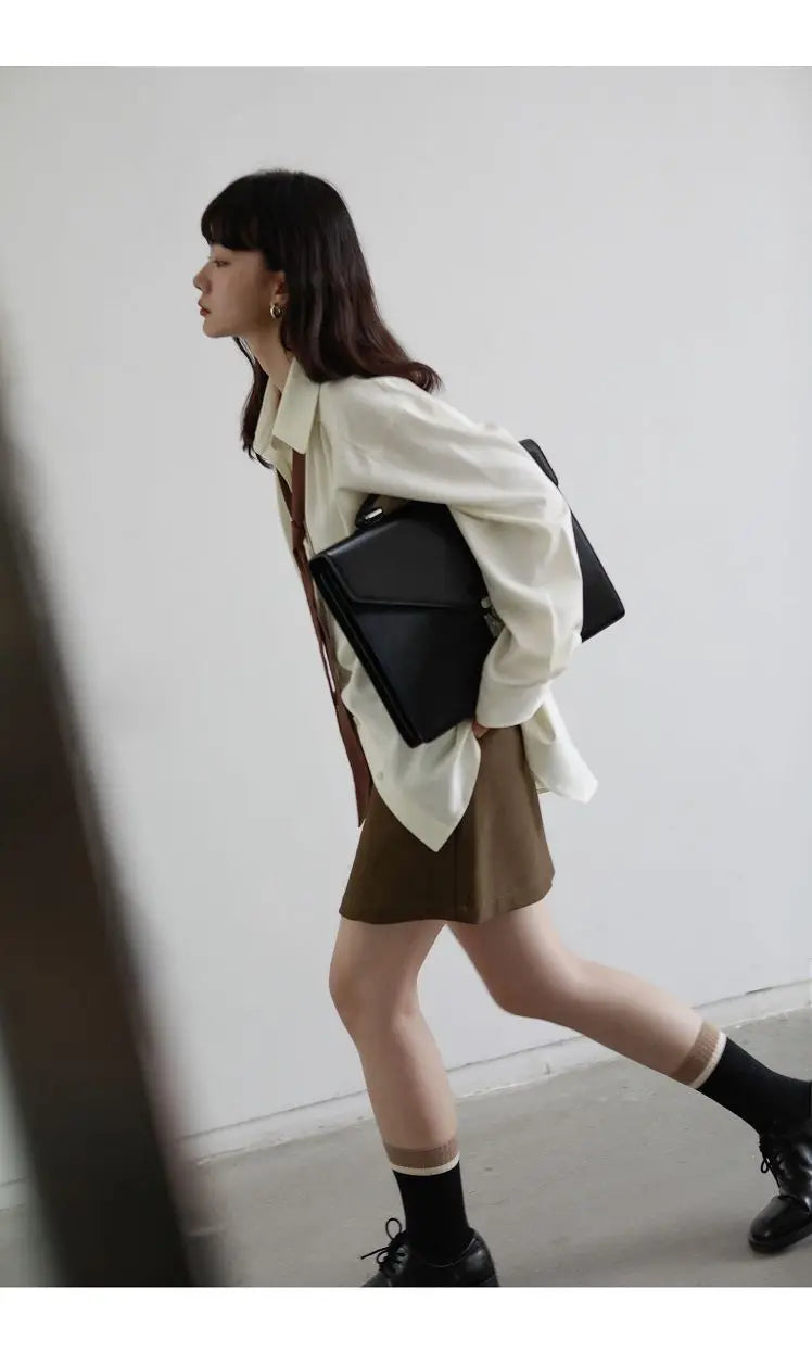 Korean Oversized Blouse with Detachable Tie for Women