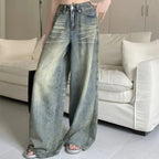 Y2K High Waist Loose Jeans for Women - Retro Vintage Style