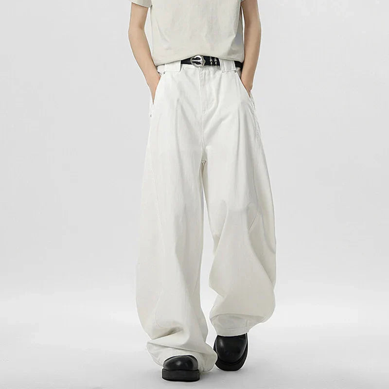 IEFB Wide Leg Baggy Men's Denim Pants - Summer Style