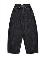 Y2K Wide Fit Women's Baggy Denim Jeans in Light Plaid