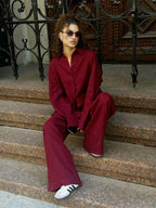 Chic Women's Cotton-Linen Two-Piece Set for Office Wear