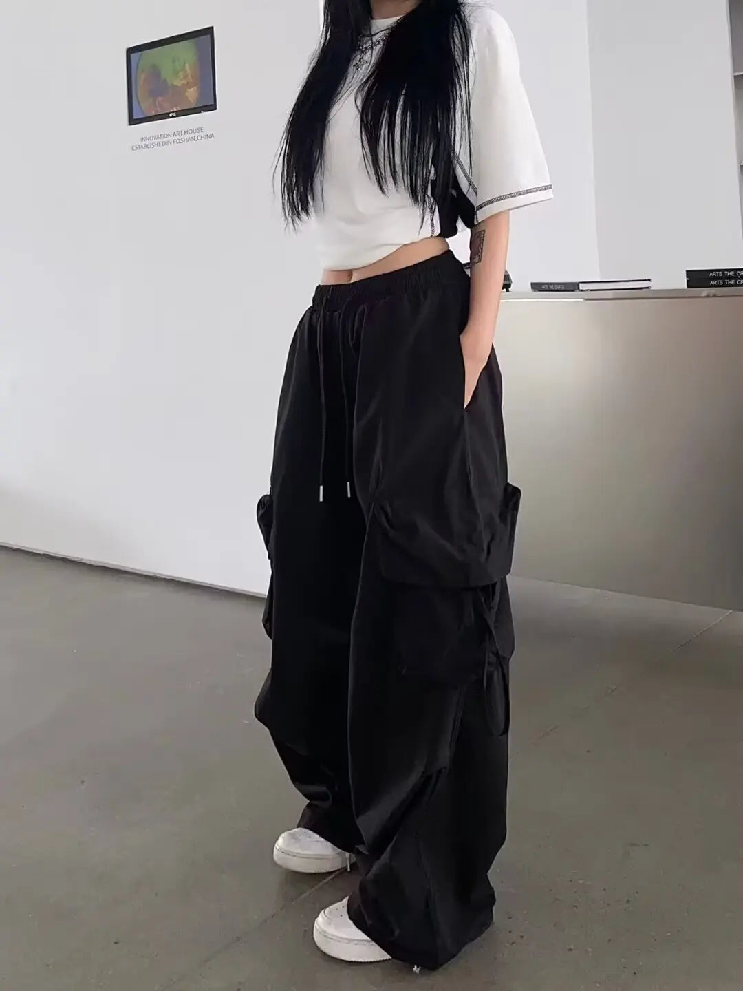 Vintage Loose Wide Leg Cargo Pants for Women