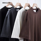 WAVLATII 260 GSM Casual Oversized T-Shirts for Men