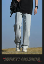 Loose Polyester Men's Jeans for Casual Spring and Autumn
