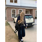 Blue Wide Leg Casual Denim Jeans for Women