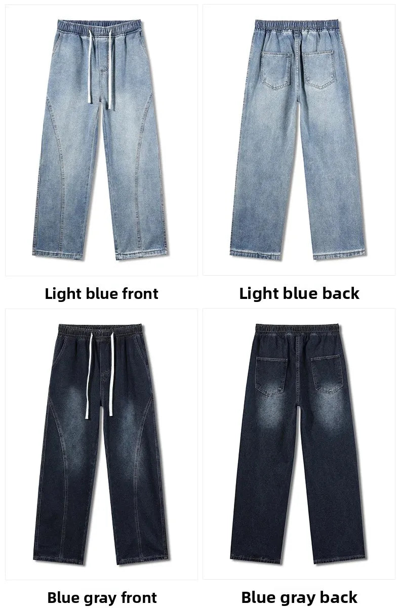 Men's Casual Loose Straight Jeans - 100% Cotton