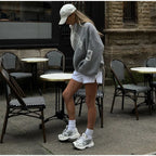Oversized Letter Jacquard Knit Pullover for Women