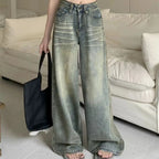 Y2K High Waist Loose Jeans for Women - Retro Vintage Style